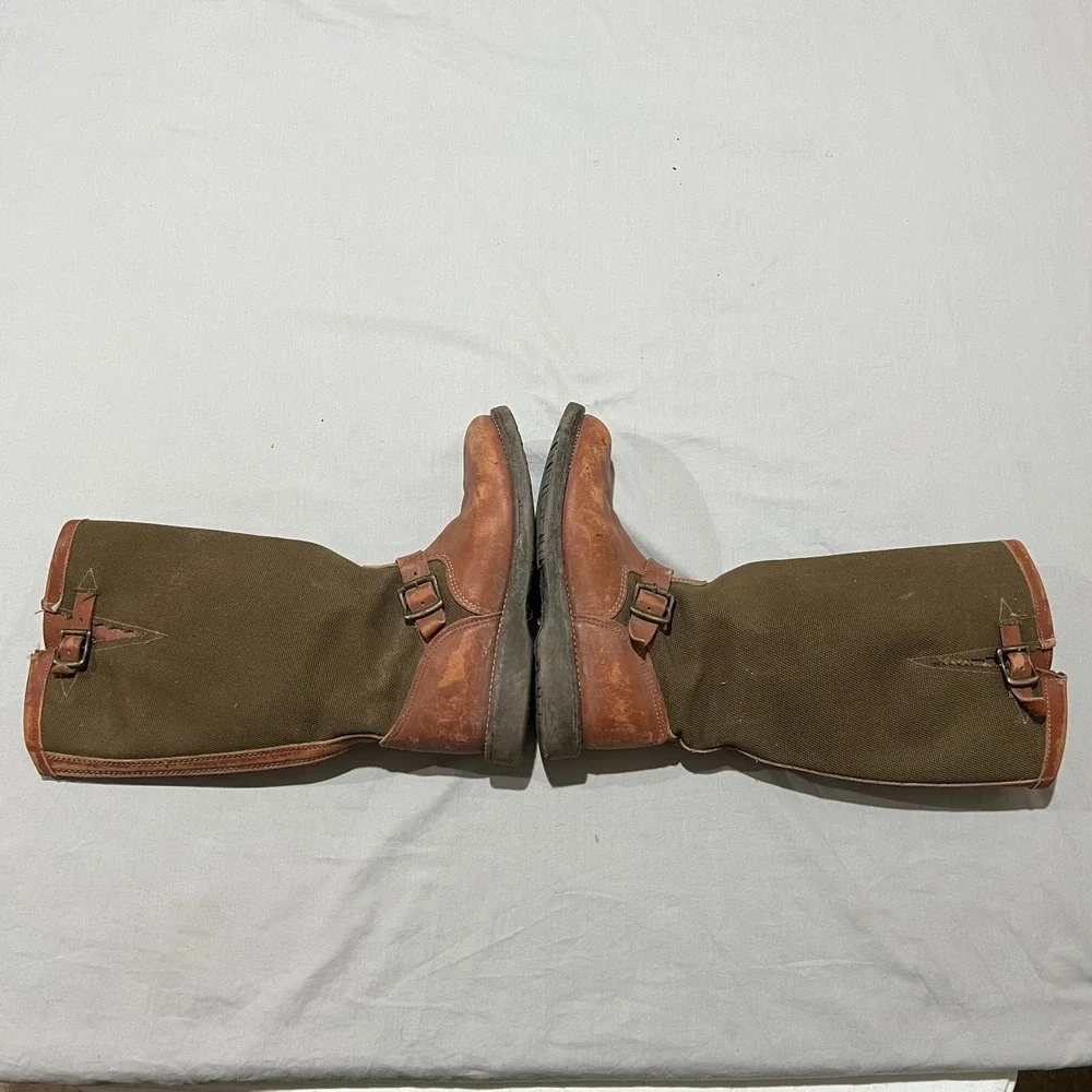 Chippewa Mens Brown Leather Vipercloth Round Toe Pull On Snake Hunting Boots 9.5